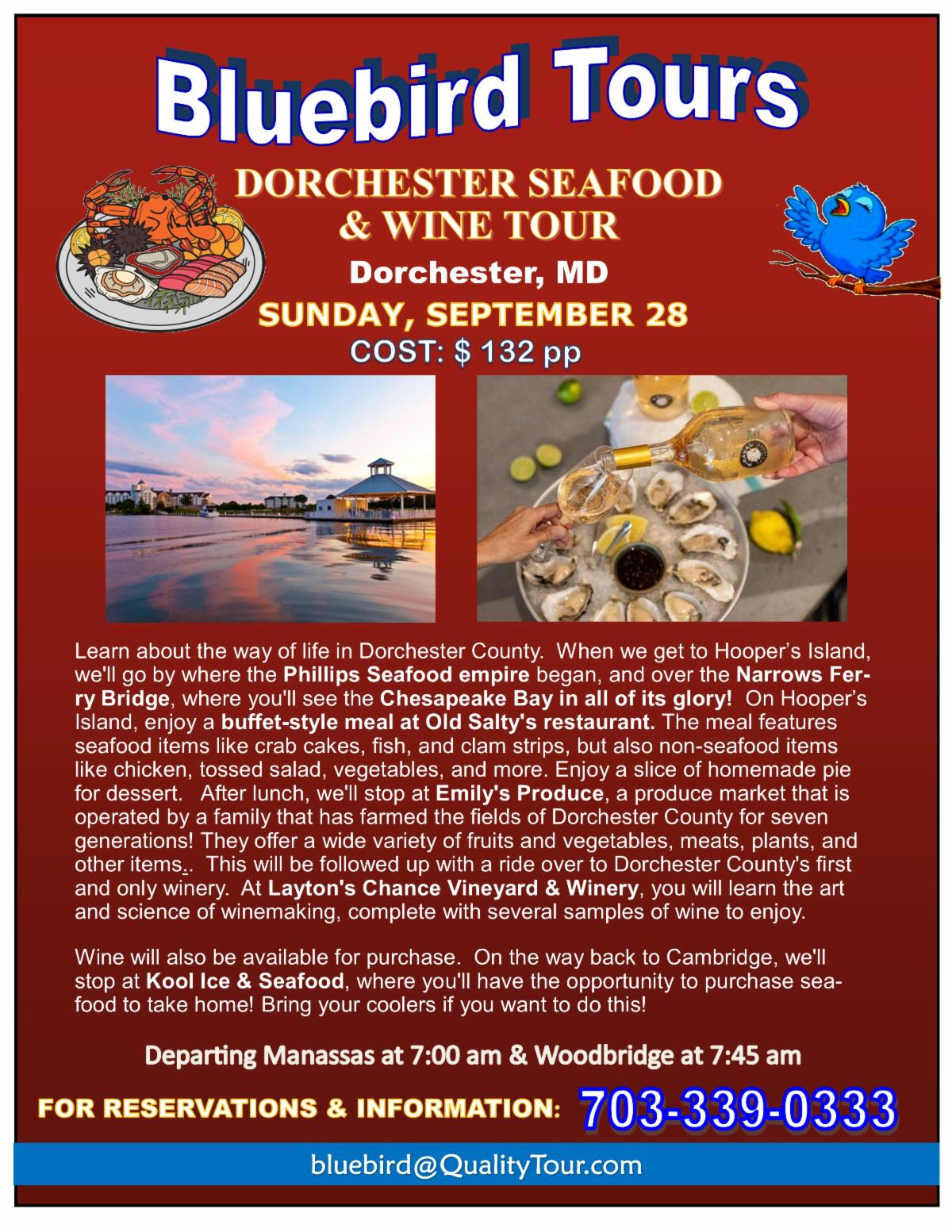 DORCHESTER SEAFOOD & WINE TOUR