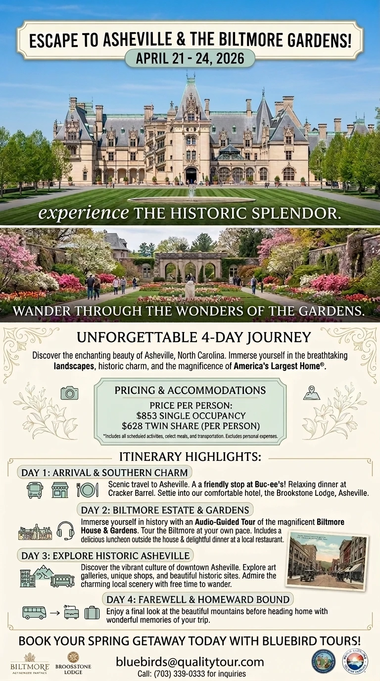 Bluebird Senior Travel Tours - April Highlights